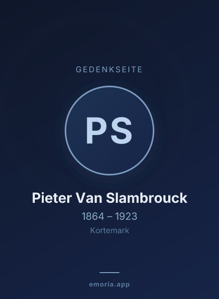 Gedenkportrait von Pieter Van Slambrouck