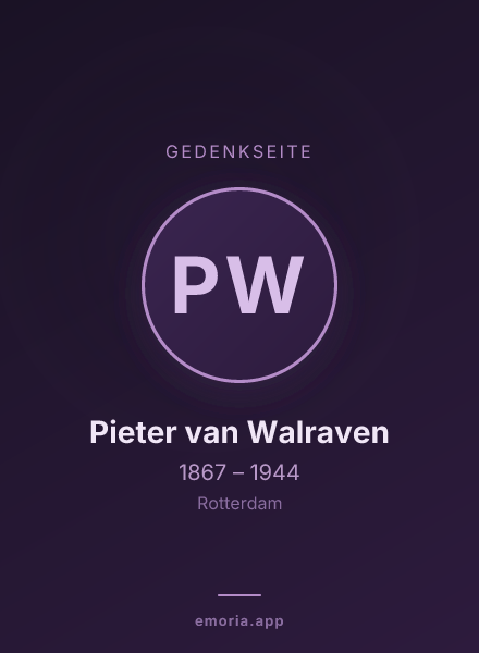 Gedenkportrait von Pieter van Walraven