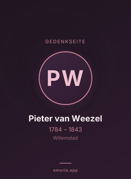 Gedenkportrait von Pieter van Weezel