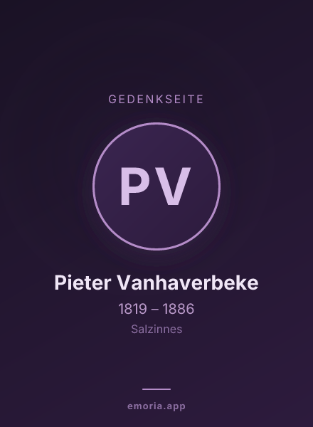 Gedenkportrait von Pieter Vanhaverbeke