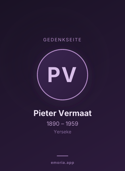 Gedenkportrait von Pieter Vermaat
