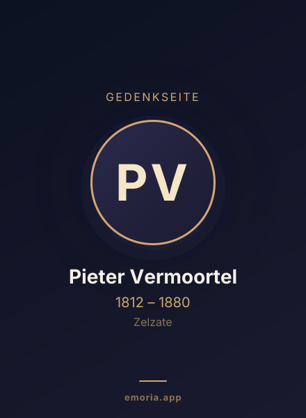 Gedenkportrait von Pieter Vermoortel