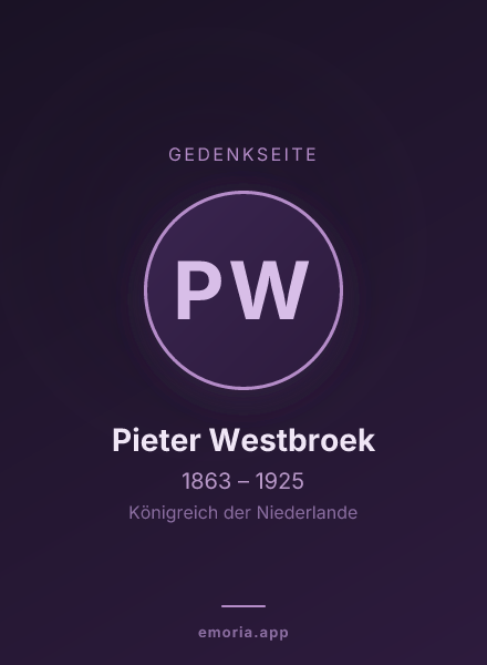 Gedenkportrait von Pieter Westbroek