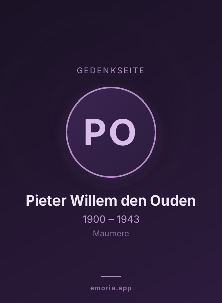 Gedenkportrait von Pieter Willem den Ouden