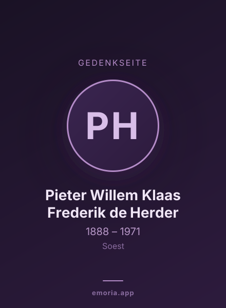Gedenkportrait von Pieter Willem Klaas Frederik de Herder