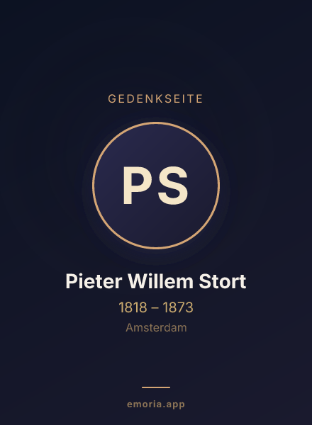 Gedenkportrait von Pieter Willem Stort