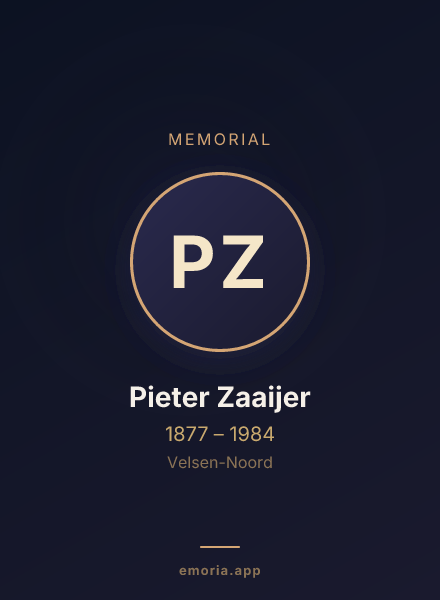 Memorial portrait of Pieter Zaaijer