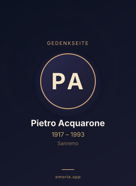 Gedenkportrait von Pietro Acquarone