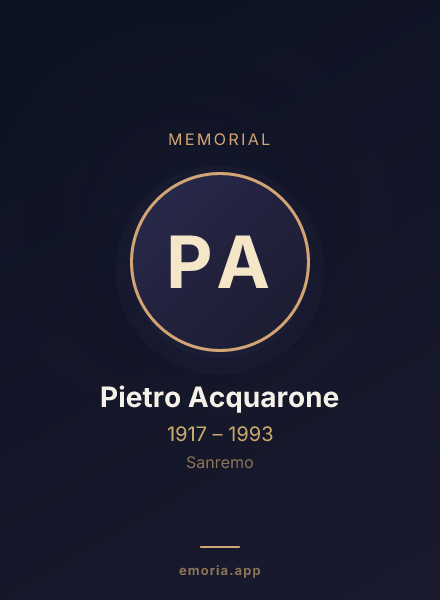 Memorial portrait of Pietro Acquarone