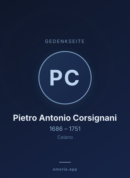 Gedenkportrait von Pietro Antonio Corsignani