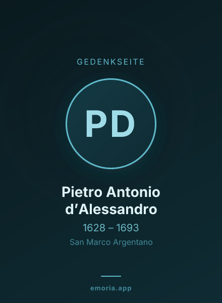 Gedenkportrait von Pietro Antonio d’Alessandro
