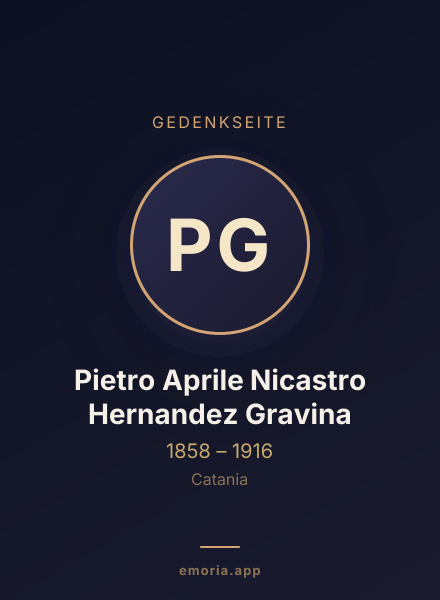 Gedenkportrait von Pietro Aprile Nicastro Hernandez Gravina