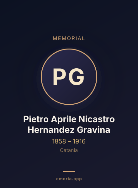 Memorial portrait of Pietro Aprile Nicastro Hernandez Gravina