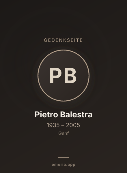 Gedenkportrait von Pietro Balestra