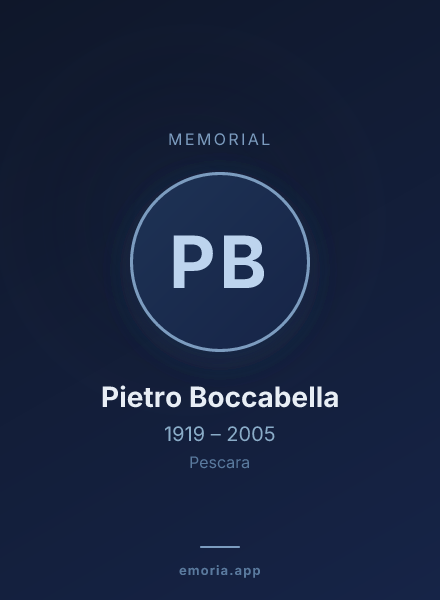 Memorial portrait of Pietro Boccabella