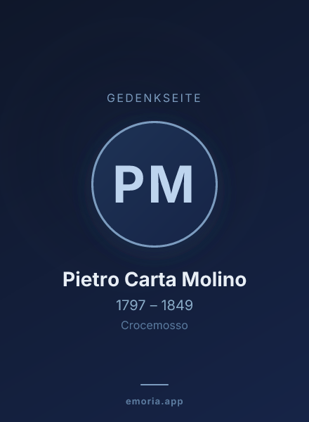 Gedenkportrait von Pietro Carta Molino