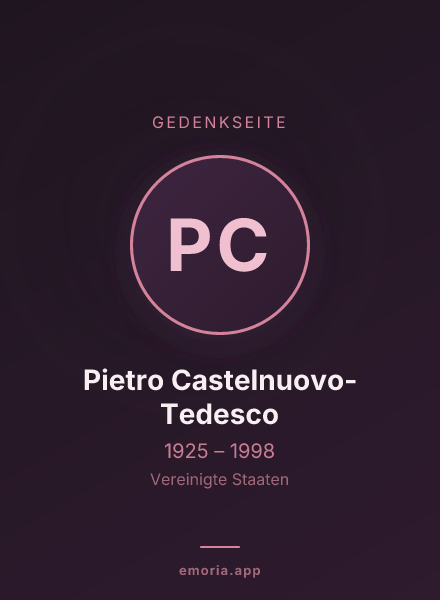 Gedenkportrait von Pietro Castelnuovo-Tedesco