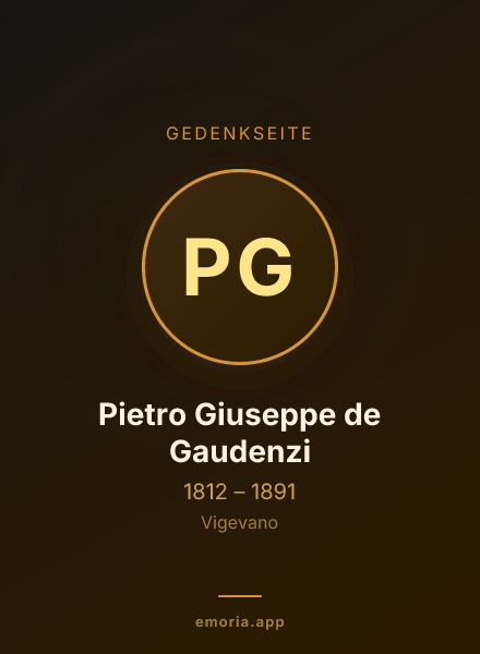 Gedenkportrait von Pietro Giuseppe de Gaudenzi