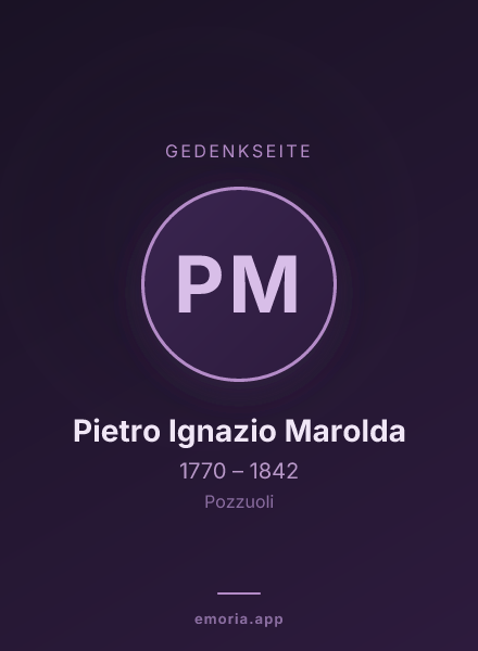 Gedenkportrait von Pietro Ignazio Marolda
