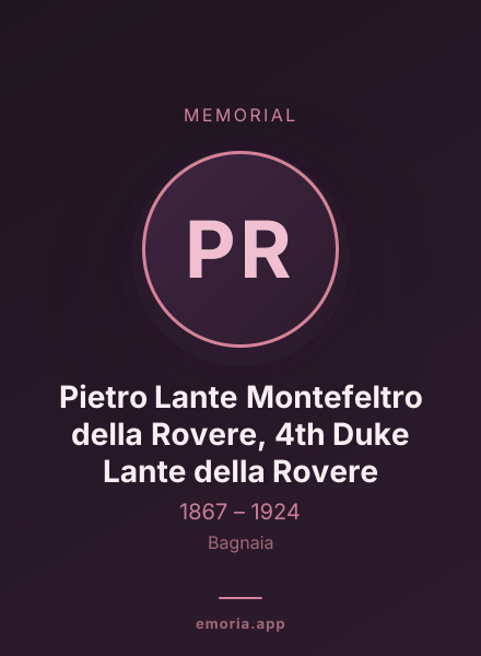 Memorial portrait of Pietro Lante Montefeltro della Rovere, 4th Duke Lante della Rovere