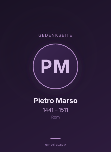 Gedenkportrait von Pietro Marso