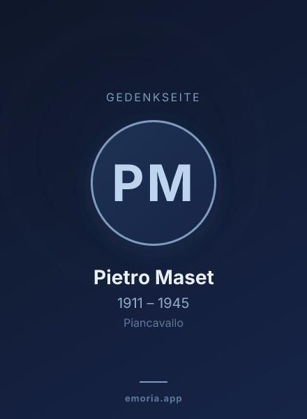 Gedenkportrait von Pietro Maset