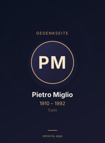 Gedenkportrait von Pietro Miglio