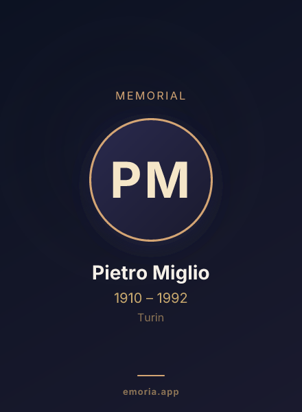 Memorial portrait of Pietro Miglio