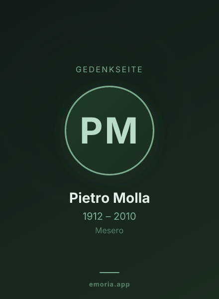 Gedenkportrait von Pietro Molla