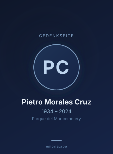 Gedenkportrait von Pietro Morales Cruz
