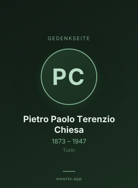 Gedenkportrait von Pietro Paolo Terenzio Chiesa