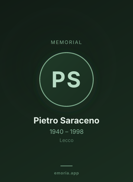 Memorial portrait of Pietro Saraceno