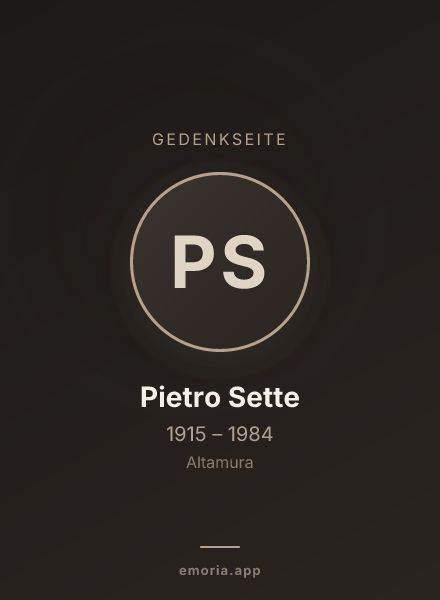 Gedenkportrait von Pietro Sette