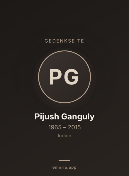 Gedenkportrait von Pijush Ganguly