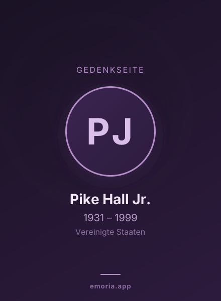 Gedenkportrait von Pike Hall Jr.