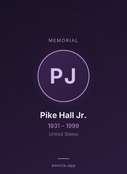 Memorial portrait of Pike Hall Jr.