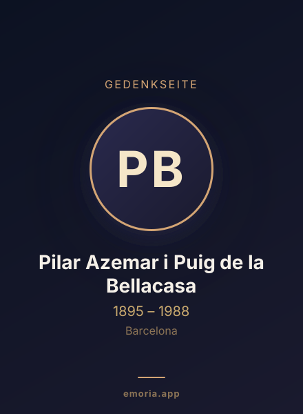 Gedenkportrait von Pilar Azemar i Puig de la Bellacasa