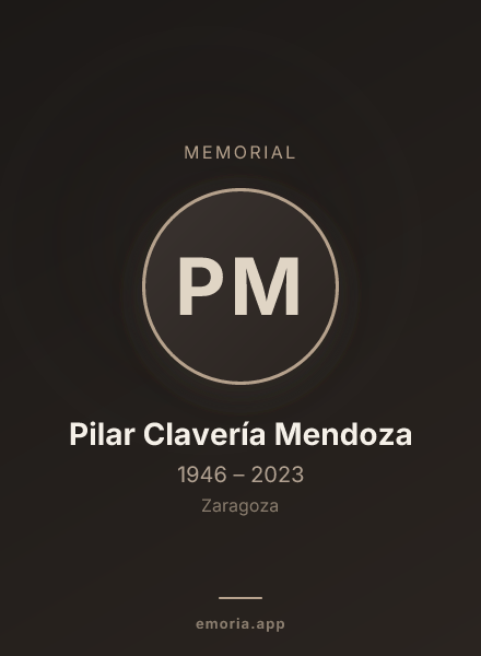 Memorial portrait of Pilar Clavería Mendoza