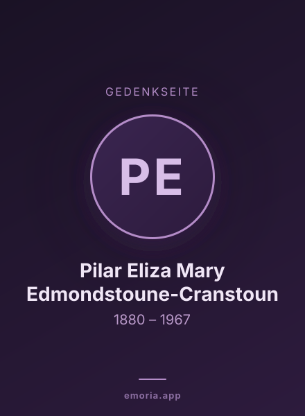 Gedenkportrait von Pilar Eliza Mary Edmondstoune-Cranstoun