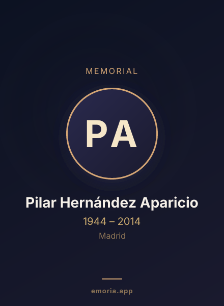 Memorial portrait of Pilar Hernández Aparicio