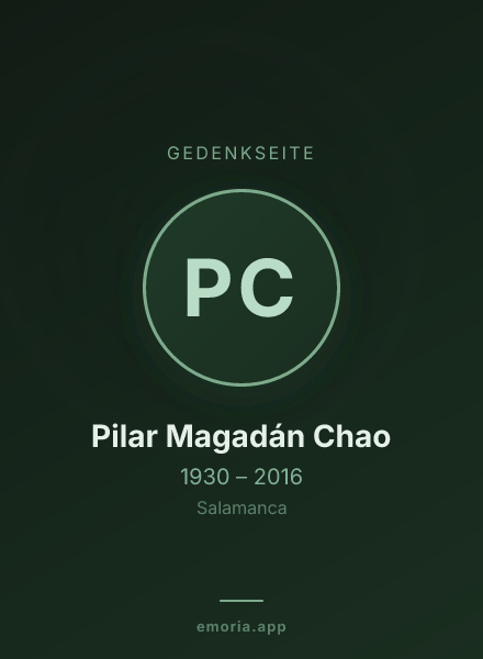 Gedenkportrait von Pilar Magadán Chao