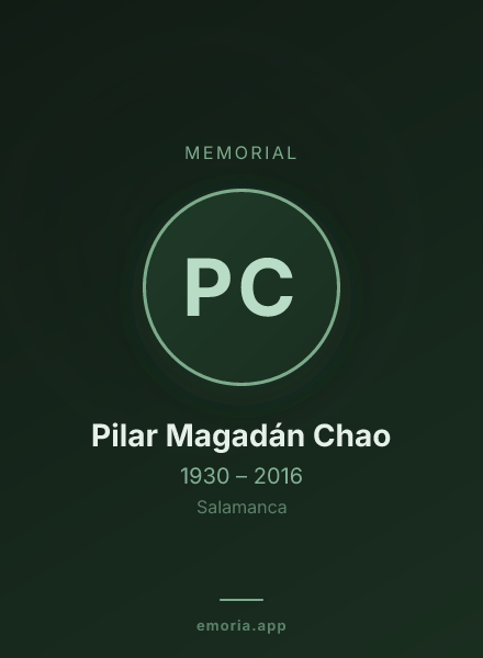 Memorial portrait of Pilar Magadán Chao