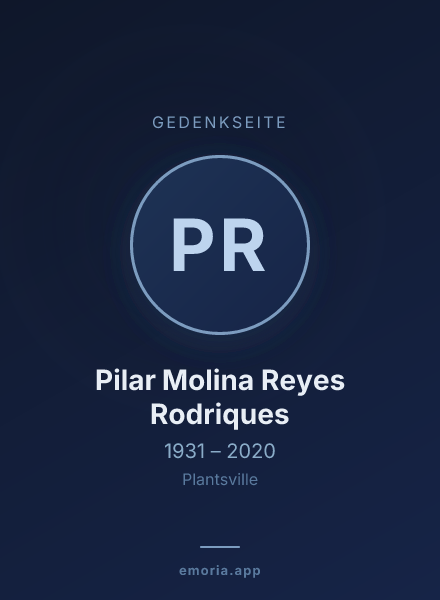 Gedenkportrait von Pilar Molina Reyes Rodriques