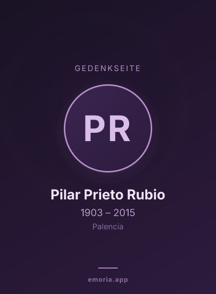 Gedenkportrait von Pilar Prieto Rubio