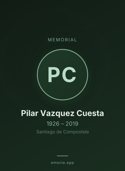 Memorial portrait of Pilar Vazquez Cuesta
