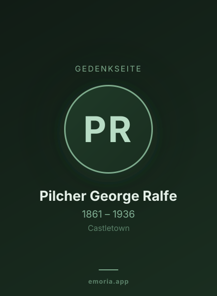 Gedenkportrait von Pilcher George Ralfe