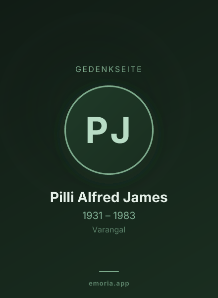 Gedenkportrait von Pilli Alfred James