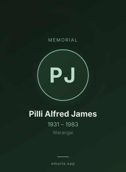 Memorial portrait of Pilli Alfred James