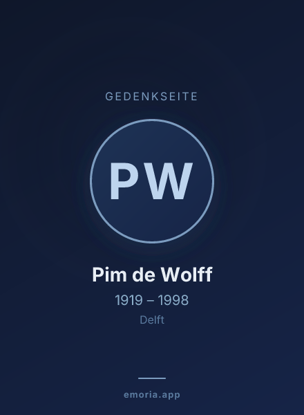 Gedenkportrait von Pim de Wolff