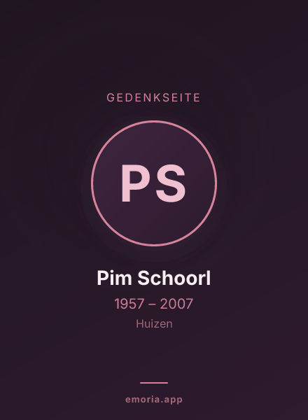 Gedenkportrait von Pim Schoorl